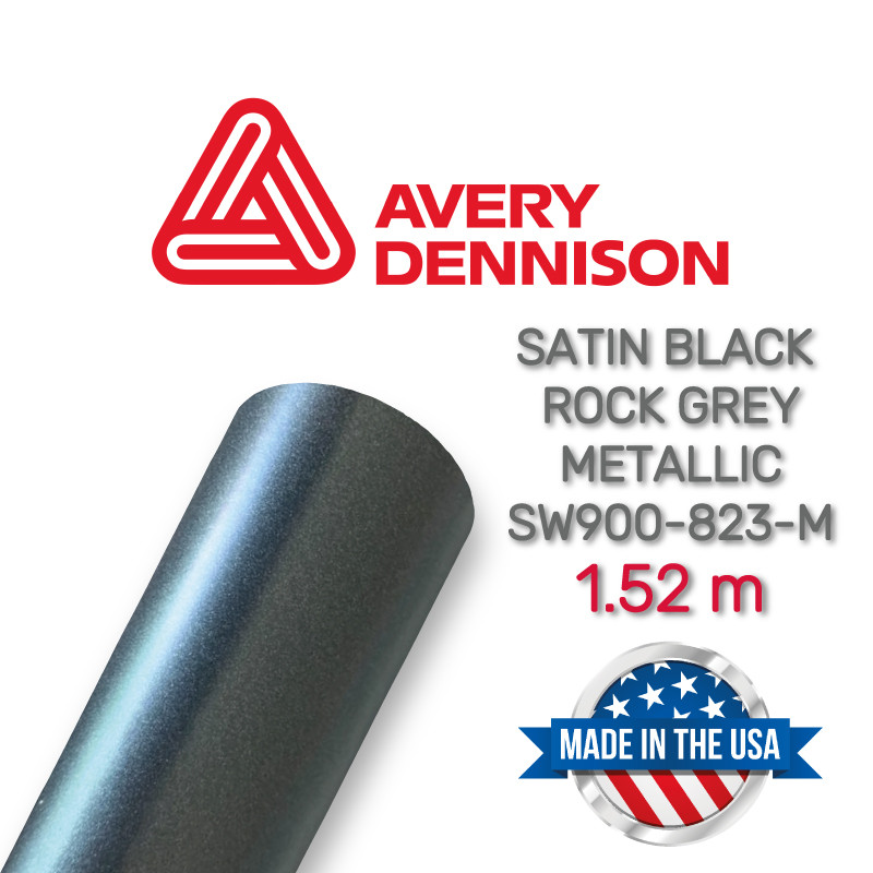 Avery Satin Black Rock Grey Metallic SW900-823-M - сатинова темно-сіра плівка 1.524 м, фото 1