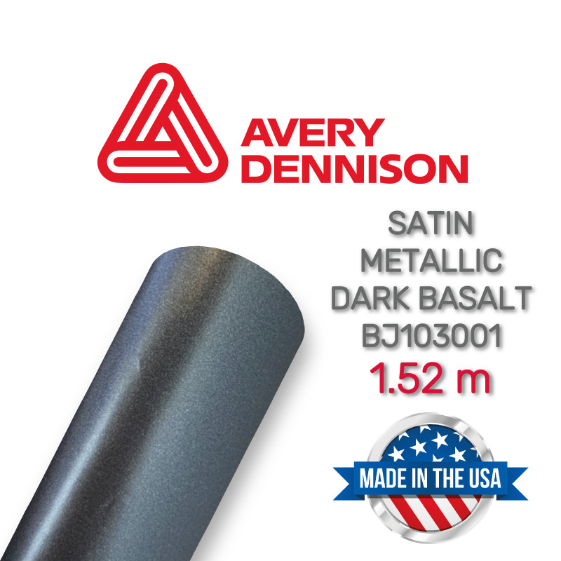Avery Satin Dark Basalt Metallic - Сатинова чорна базальтова плівка 1.52 м
