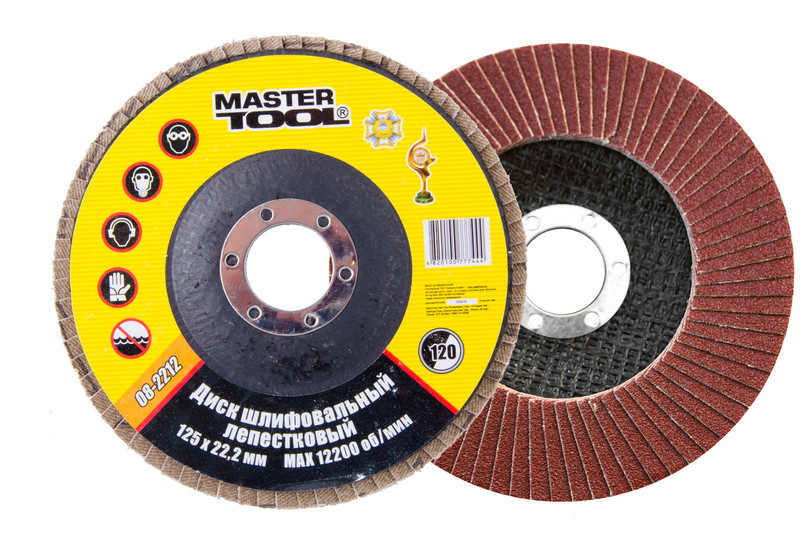 Диск шліфувальний пелюстковий Т27 зерно 120 125*22 мм MASTERTOOL 08-2212