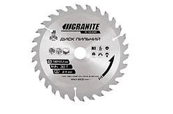 Диск пильний для дерева з твердосплавними напайками 180*22,2*30Т, адаптер 22,2-20, 8400 об/м GRANITE 5-18-030