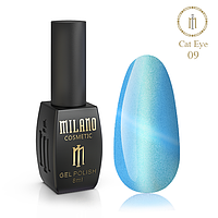 Гель лак Кошачий глаз Cat Eyes Crystal Milano 8 мл №09 (светоотражающий, для коротких ногтей красивый маникюр)