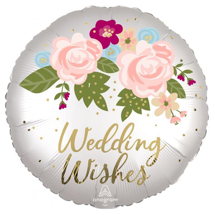 К 18" Satin Wedding Wishes Pkg. Фольгована куля Весільний побажання — В УП