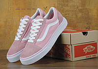 Женские кеды Vans Old Skool Pink White (Женские кеды Ванс Олд Скул розовые) 40