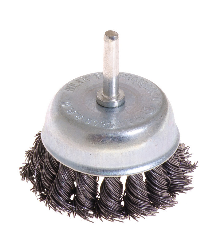 Щітка торцева з плетеного дроту D 75 зі стрижнем 1/4" MASTERTOOL 19-7307