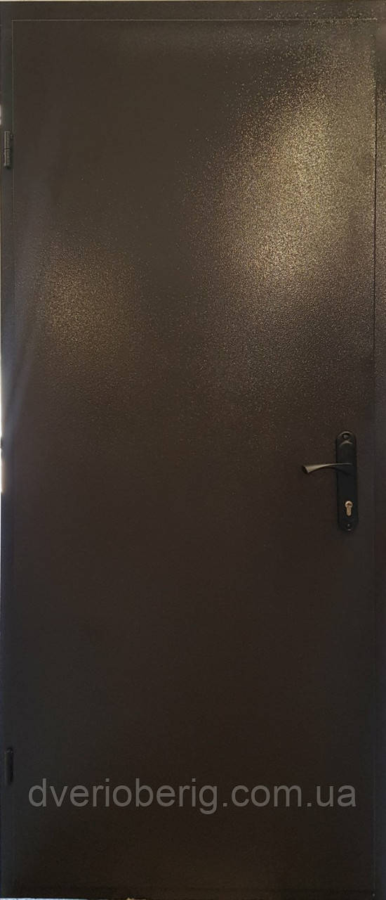 Двері технічні металеві модель економ двох листова темно коричнева.