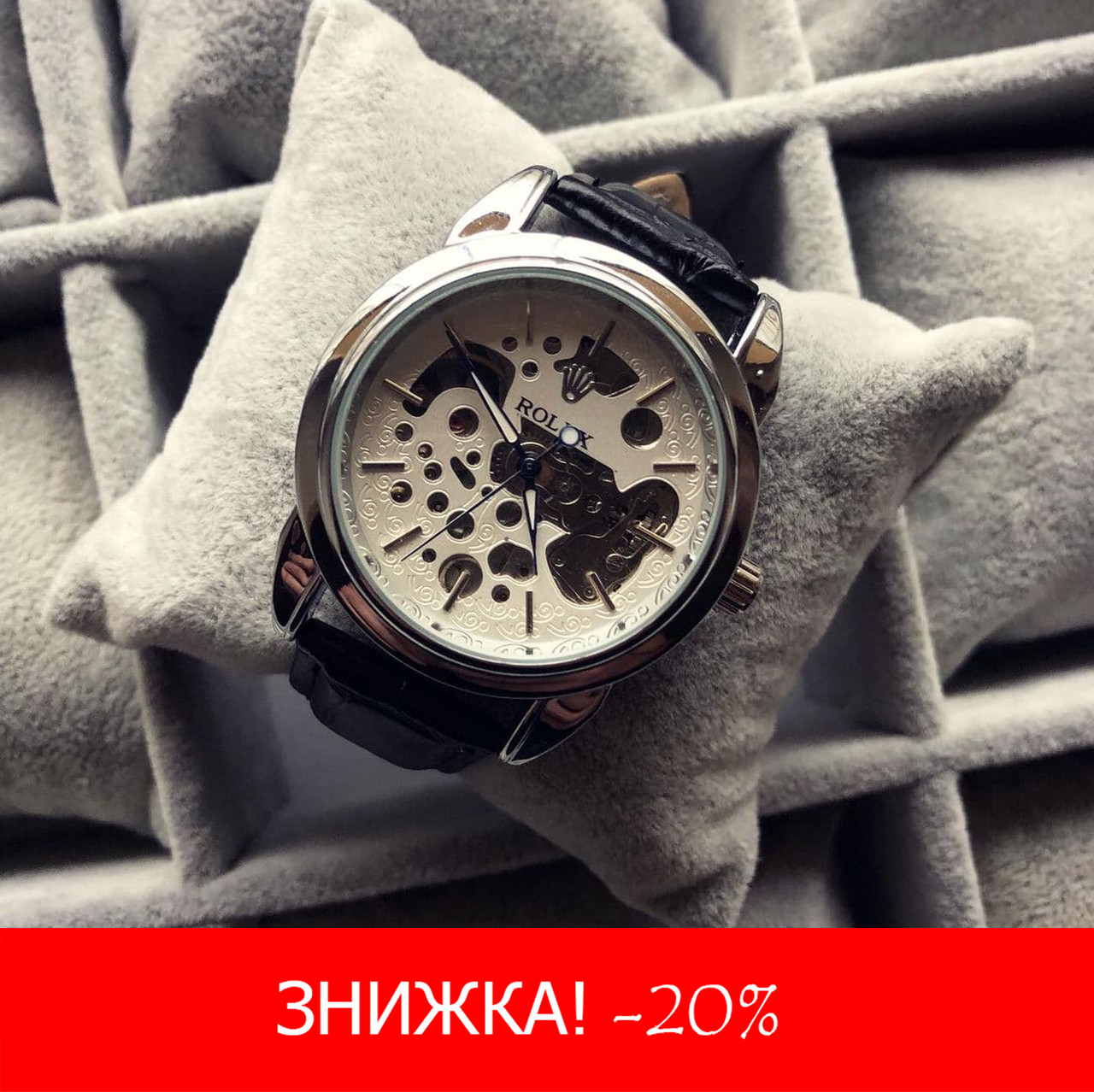 Мужские Механические Часы Rolex (Ролекс) Серые Белый Циферблат — Купить ...