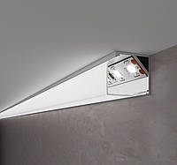 Профіль для світлодіодної стрічки накладної 16х16мм алюмінієвий (2 заглушки, розсіювач, 4 кріплення) CAB281