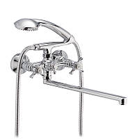 Змішувач для ванної латунний універсальний Haiba ZEUS 143 барашковий з плоским виливом (HB0423)