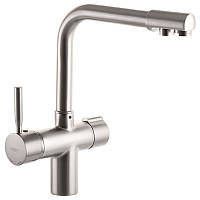 Змішувач кухонний з вих. для питної води Haiba латунь HANS 021 колір нержавіюча сталь (HB0817)