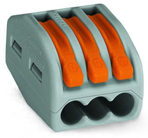 Клема WAGO 222-413 3-х контактна, 0.08 — 4 мм2