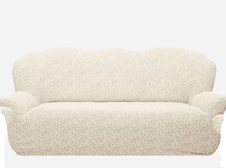 Чохол для меблів Milano диван буклированный жаккард без оборки Кремовий, фото 1