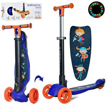 Дитячий триколісний самокат JR 3-060-35-BL, складний