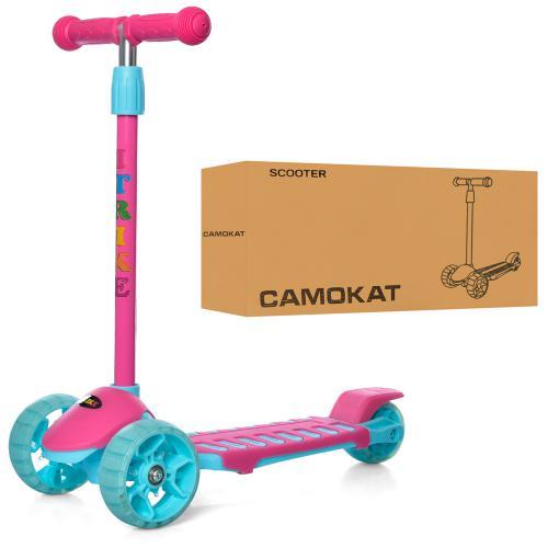 Дитячий триколісний самокат maxi JR 3-060-34-P, рожевого кольору