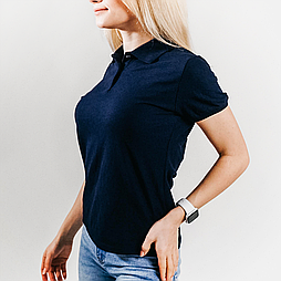 Жіноче поло синє (глибокий темно-синій) 65/35 Polo lady-fit Fruit of the Loom,S