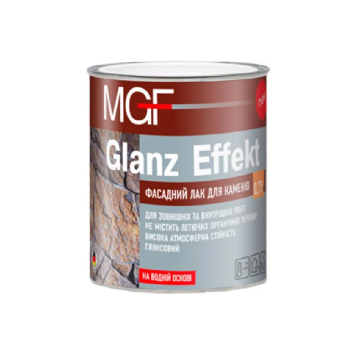 Фасадний акриловий лак MGF Glanz Effekt глянсовий 0.75л