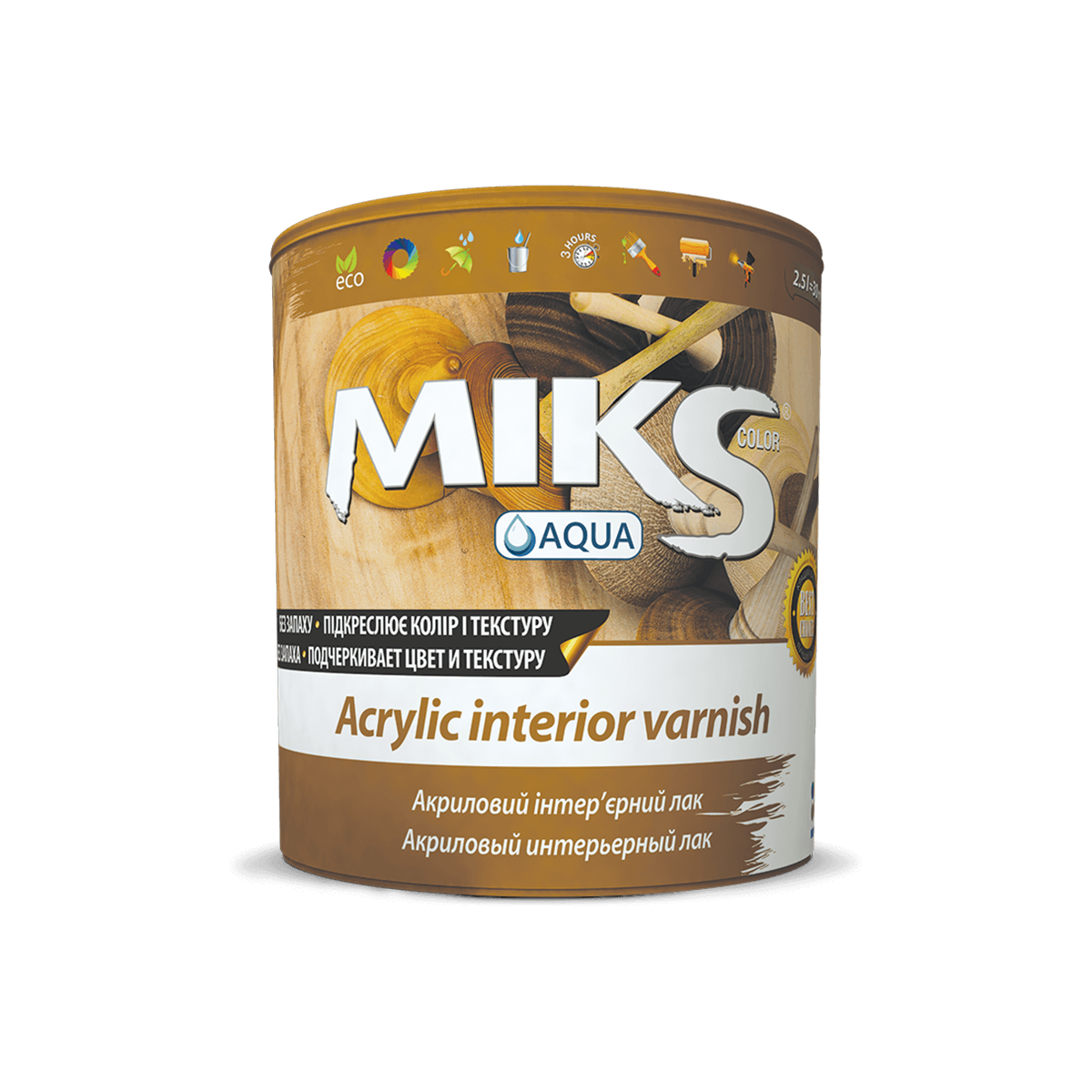 Лак акриловий MIKS Color глянсовий 0.75л