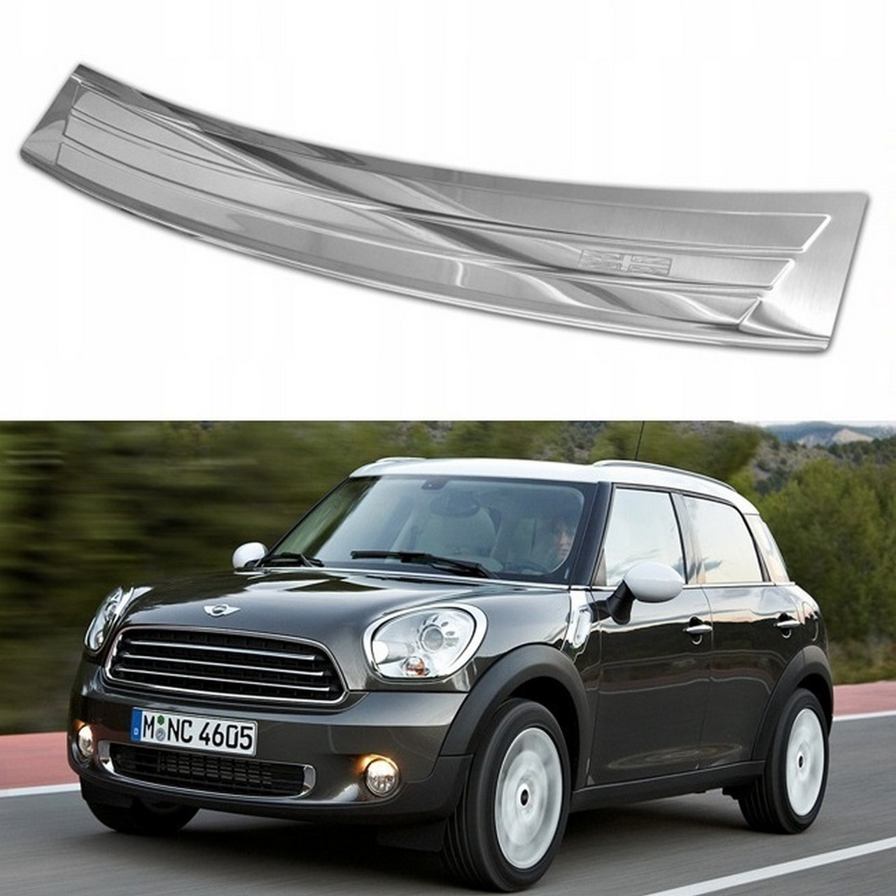 Захисна накладка на задній бампер для Mini Countryman R60 2010-2016 /нерж.сталь/
