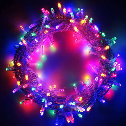 Світлодіодна гірлянда 100 led мульти (білий), фото 2