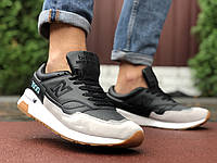 Мужские кроссовки New Balance 1500 черные с бежевым нью беланс замшевые демисезонные