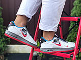 Жіночі шкіряні кросівки Nike Air Force 1 білі з червоним \ блакитні 36, фото 4