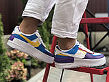 Жіночі шкіряні кросівки Nike Air Force 1 Shadow білі з фіолетовим 36, фото 4