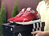 Чоловічі кросівки Adidas Nite Jogger Boost 3M червоні, фото 4