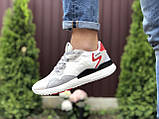 Чоловічі кросівки Adidas Nite Jogger Boost 3M білі, фото 3