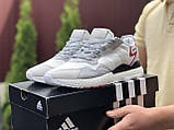 Чоловічі кросівки Adidas Nite Jogger Boost 3M білі, фото 4