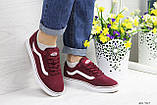 Жіночі кросівки, кеди Vans бордові 38, фото 3