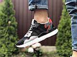 Чоловічі кросівки Adidas Nite Jogger Boost 3M чорно білі \ сірі, фото 3