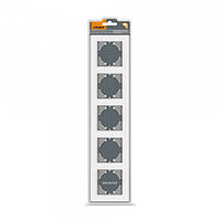 Рамка біле скло на 5 місць горизонтальна VIDEX BINERA