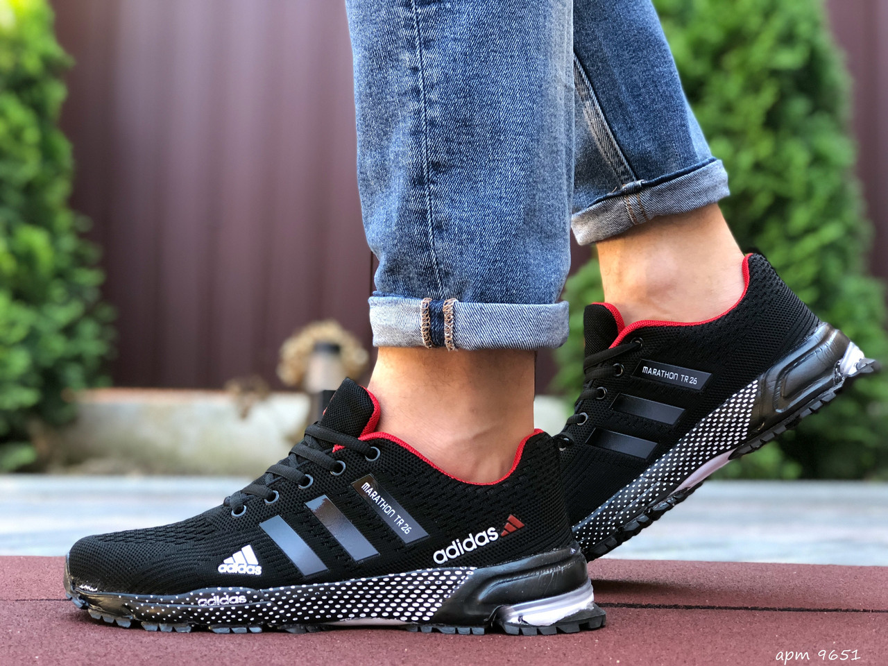 Чоловічі кроссоаки Adidas Marathon TR 26 чорні з червоним 42