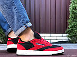 Кросівки чоловічі REEBOK CLUB C червоні з чорним, фото 4