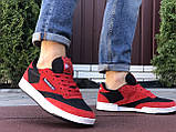 Кросівки чоловічі REEBOK CLUB C червоні з чорним, фото 6