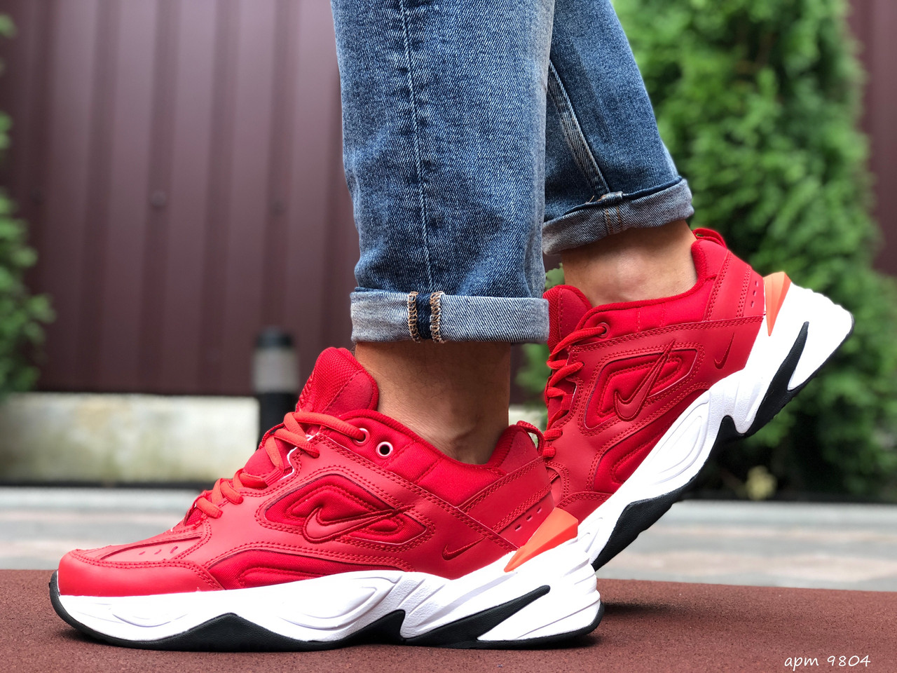 Чоловічі шкіряні кросівки Nike М2К Tekno червоні