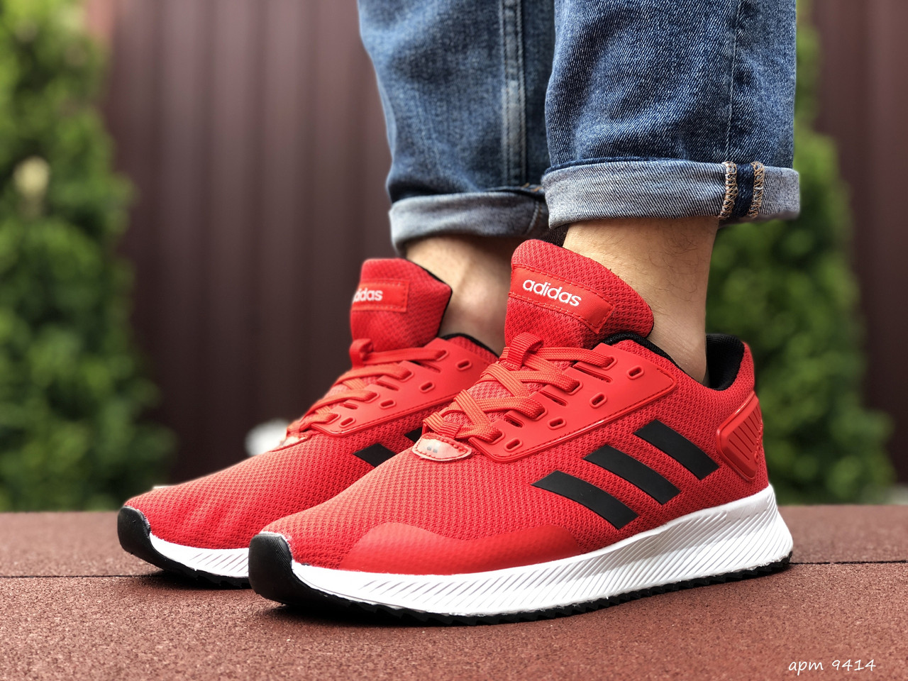 Чоловічі кросівки Adidas червоні з білим