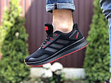 Чоловічі кросівки Adidas чорні з червоним, фото 2