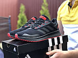 Чоловічі кросівки Adidas чорні з червоним, фото 3