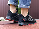 Чоловічі кросівки Adidas чорні з червоним, фото 4