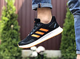 Чоловічі кросівки Adidas чорно білі \ помаранчеві 42, фото 5