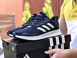 Чоловічі кросівки Adidas темно сині з білим 44, фото 4