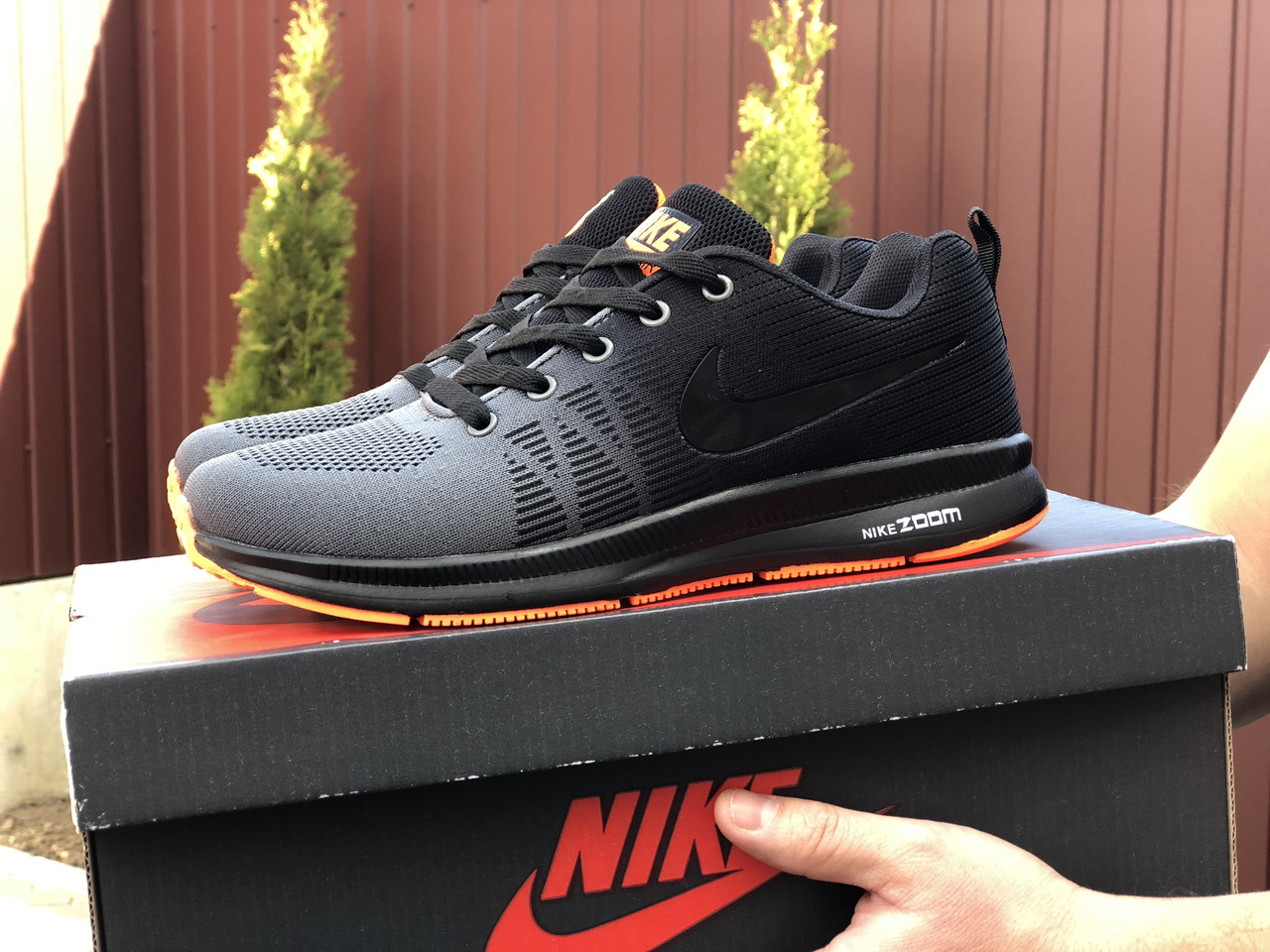 Чоловічі демісезонні кросівки Nike Zoom сірі з чорним 42