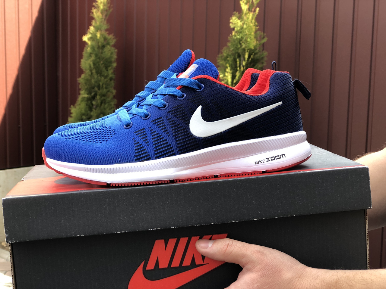 Чоловічі демісезонні кросівки Nike Zoom сині з білим 41