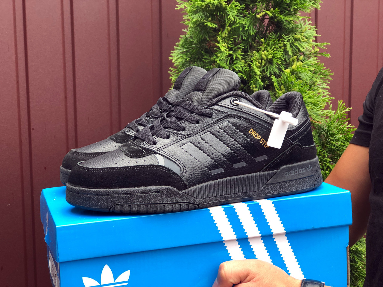 Кросівки чоловічі Adidas Drop Step чорні адідас дроп степ шкіряні демісезонні