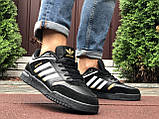 Кросівки чоловічі Adidas Drop Step чорні з білим адідас-дроп степ шкіряні демісезонні, фото 5