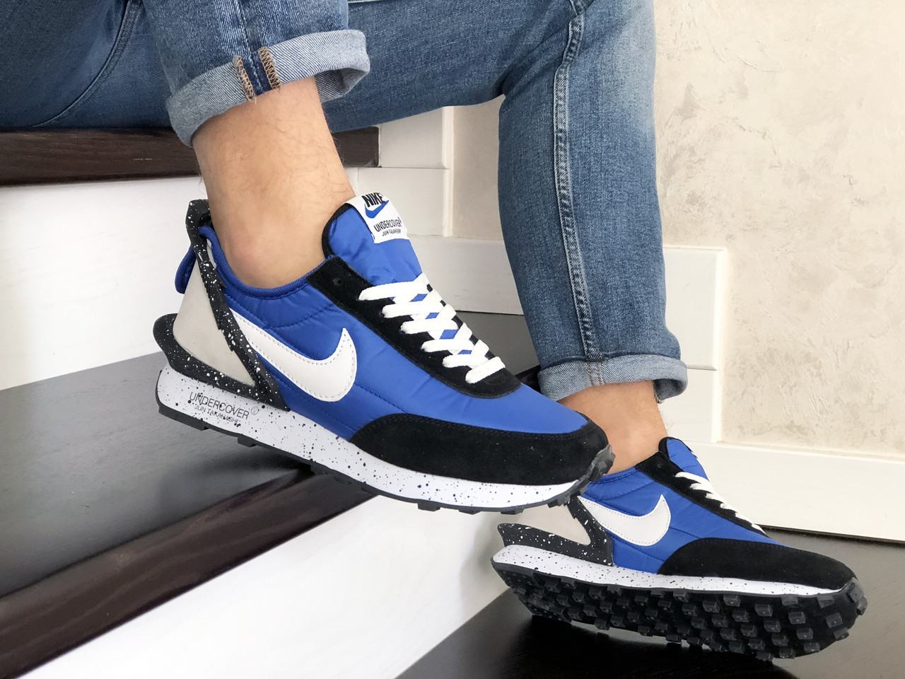 Чоловічі демісезонні кросівки Nike Undercover Jun Takahashi сині з чорним \ білі 44