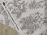 Турецька натуральна тканина люкс ранфорс "Париж" 100% бавовна для постільної білизни сірого кольору, фото 3