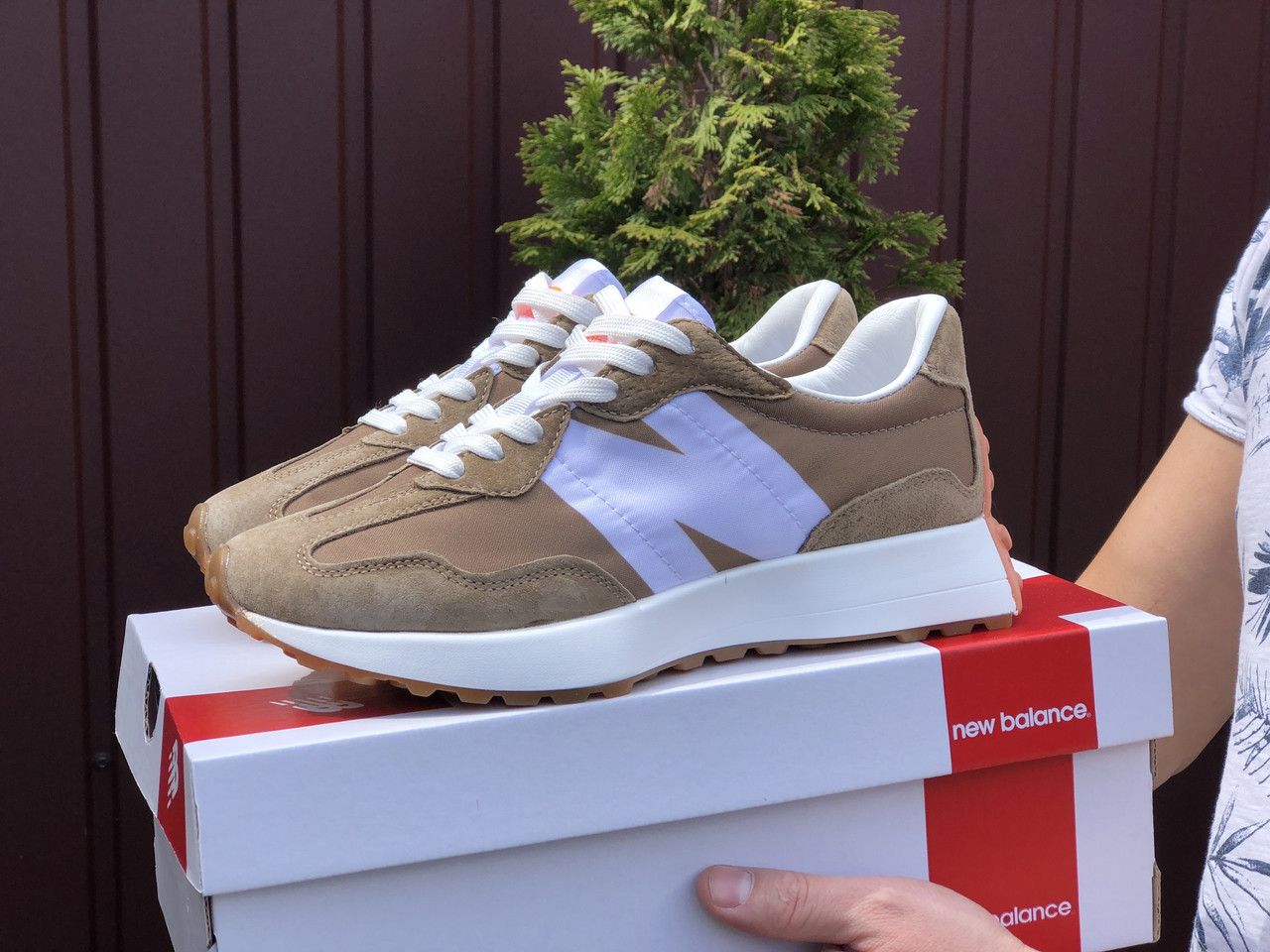 Кросівки чоловічі New Balance 327 коричневі Childen демісезонні осінь весна