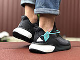 Чоловічі кросівки Adidas Alphaboost чорно білі, фото 5