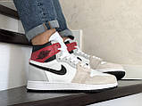 Чоловічі кросівки Nike Air Jordan сірі з бежевим \ білі 43, фото 5